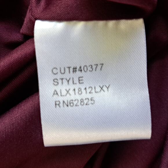 TADASHI SHOJI Corded Embroidery Formal Gown 10 Burgundy 3/4 Sleeve Maxi Dress - Picture 12 of 16